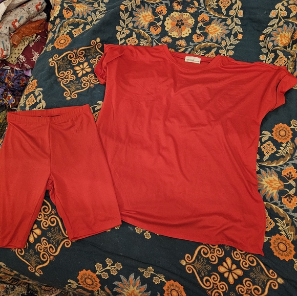Zenana Outfitters Red Sleepwear Set - Picture 1 of 3